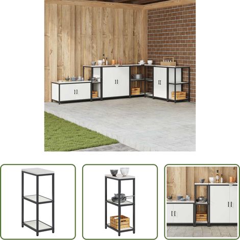 Étagère de cuisine - Rangement de cuisine avec étagère Blanc 60 x 50 x 92 cm Acier (1/5)