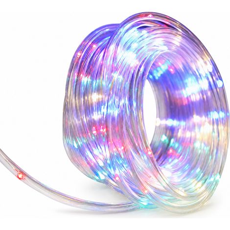 Guirlande Tube LED Solaire Blanche Extérieur, Étanche, 32 m, 300 LED, 8 Modes, Télécommande et USB (1/5)
