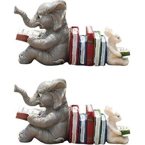 Serre-livres statue d'éléphant en train de lire et d'étudier - Décoration intérieure (1/5)