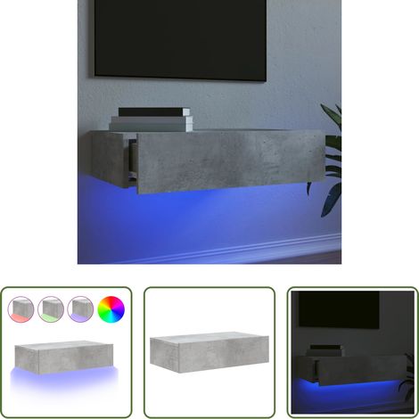 LED-Leuchten - TV-Schrank mit LED-Leuchten Betongrau 60x35x15,5 cm (1/5)