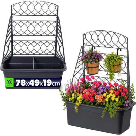 Pots de pépinière de jardin, construction durable, support stable, noir (1/5)