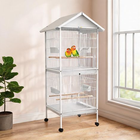 SunJet Cage pour oiseaux, volière, métal sur roulettes - Réf. KDB0IFGXTVT7 (1/5)