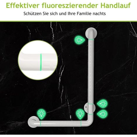 Handles of support person people, handle of shower slip, 60 x 40 cm, in stainless steel, in shape of L, fitment wall, bathroom, WC, hand current-white (1/5)