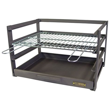 IMEX EL ZORRO 71472.0 cassetto Barbecue con griglia zincati, Nero, 57 x 41 x 35 cm