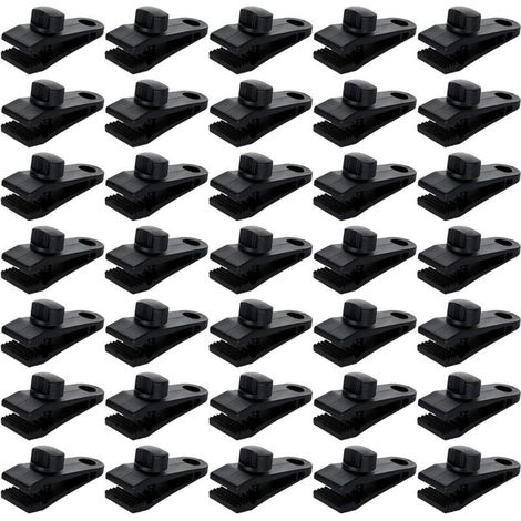BEBUSINGOTO Lot de 30 Clip de Bâche Tente, Pince pour Bâche de Verrouillage pour Auvent Fixation Camping Toile Ombrage Bache de Piscine (1/5)