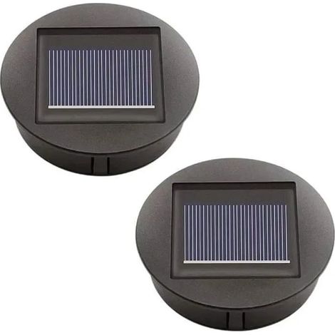 Lot de 2 lampes solaires de rechange avec LED - Panneau solaire - Couvercle de rechange - Pour éclairage extérieur BALISE YYV (1/4)