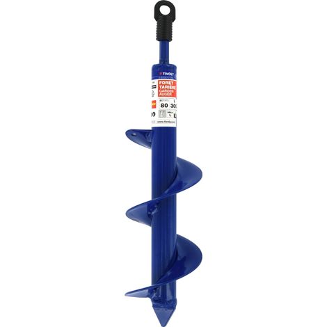 Tivoly • Punta a coclea per trapano • Ø80mm e L300mm • Acciaio inossidabile • Gambo esagonale Ø8mm • Punta da giardino • Perforazione del terreno facile e veloce • Per piantare fiori e arbusti