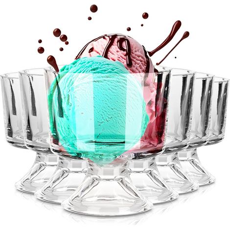 Coupes à glace en verre 290 ml, lot de 6.