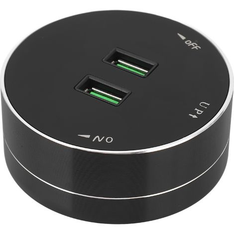 Prise sur rail ronde en saillie avec deux ports USB, prise sur rail d'alimentation mobile, prise sur rail multifonctionnelle avec voyant lumineux. (1/5)