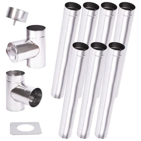 Kit de conducto de chimenea 7 m pared simple - 100/120/130/150/160/180/200 mm - Dimensiones: cama de 1.2 1.9 m