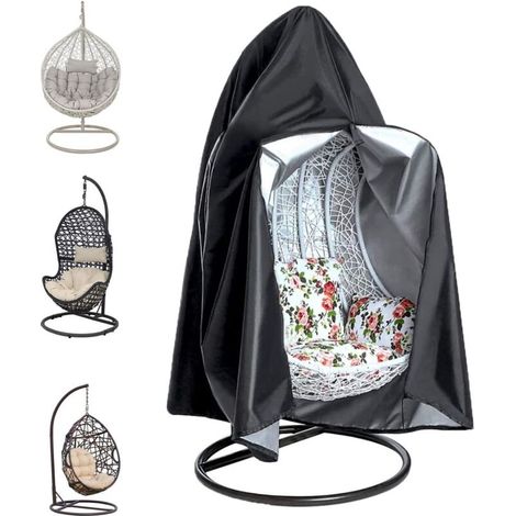 Abdeckung für Hängende Gartenschaukel, Liegeabdeckung, Breite Staubdichte Eierschalen-Abdeckung für Outdoor-Schaukelstuhl 230x200cm (Reißverschluss) (1/5)