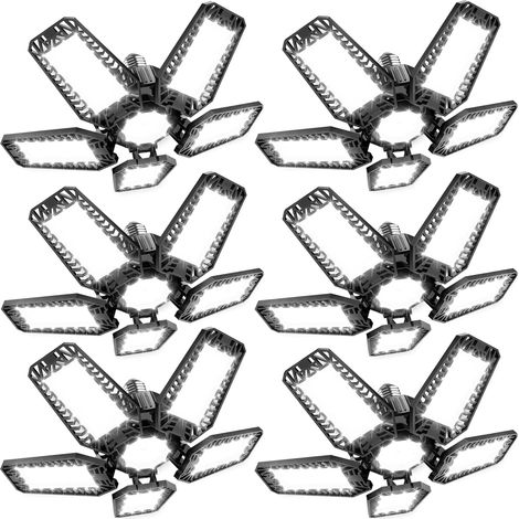 6 Pièces Éclairage LED, 160W 5+1 Panneau Ajustable, 16000LM E27 Pour Garage, Atelier, Sous-sol (1/5)
