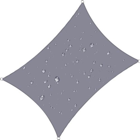 Auvent gris imperméable 3x2m avec 4 cordes, idéal pour le jardin, le camping et la piscine