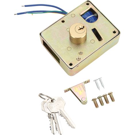 Serrure électronique pour meuble Laiton massif Verrouillage automatique 7-12V Avec 3 clés pour tiroirs et placards (1/5)