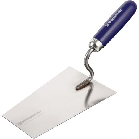 PROMAT Maurerkelle mit Buchenholzheft S-Hals Edelstahl Länge 180 x Breite 125 mm (1/2)