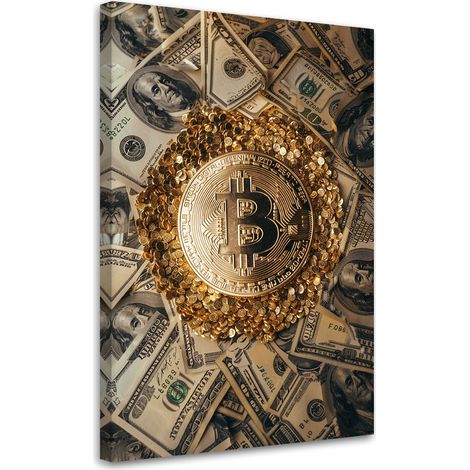Tableau sur toile Tableau sur toile Crypto bitcoin 40x60 (1/5)