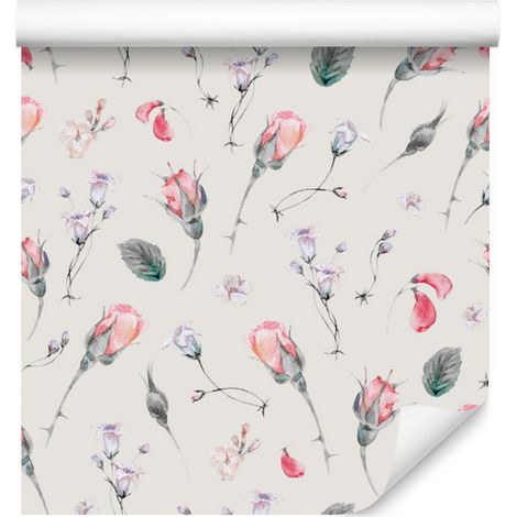 Papier peint vintage à motifs de fleurs et de roses pour salon et chambre 50x1000 (1/5)
