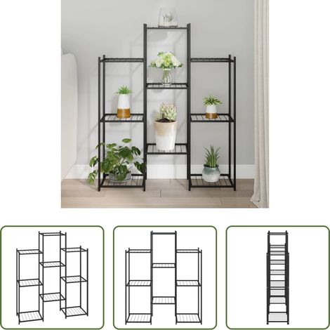 Étagère en fer - Jardinière 83x25x100 cm Noir Fer (1/5)
