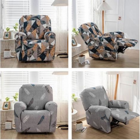 Housse de Fauteuil Relax Extensible 1 Place, Housse de Fauteuil Relax Inclinable Electrique, Protecteur pour Fauteuil Inclinable,L (1/4)