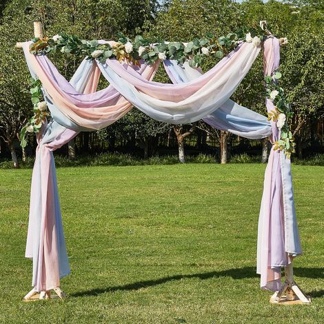1 Pièce Voile Organza Arc-en-Ciel, Tissu Souple Décoration Mariage Fête, 152x548 cm