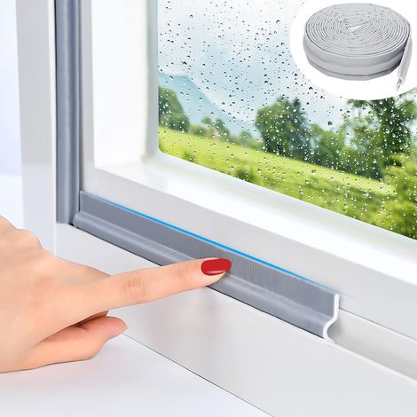 236 Inch/ 6M Joint de Fenetre Isolant Phonique Boudin Porte,Bande Etancheite Anti Poussiere pour Fenetre en Mousse PU Autocollante,Anti Bruit Coupe Vent pour Fenetres Coulissante et Bas de Porte (1/5)