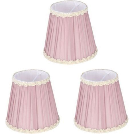Abat-jour en tissu E14 à clipser, 3 pièces, pour lustre à bougie, lampe murale, lampe de Table, décoration intérieure (violet clair) (1/4)