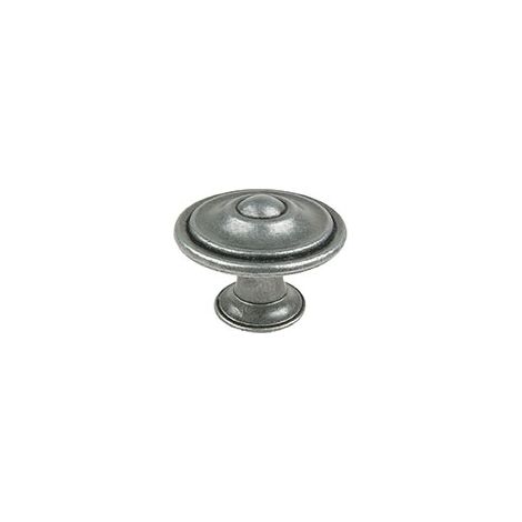 Bouton zamac - Diamètre : 35 mm - Hauteur : 26 mm - Décor : Vieil argent - FOSUN