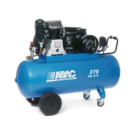 Abac - Compresseur à pistons bi-étagés 400 V Tri 270 L 40 m3/h 5.5 CV avec roues - B6000/270 CT 5.5