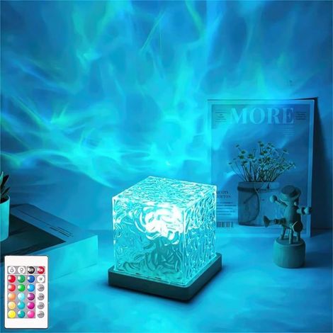Lampe cube Aura minuit 16 couleurs – Eau, télécommande – Rechargeable, dimmable – LED (1/5)