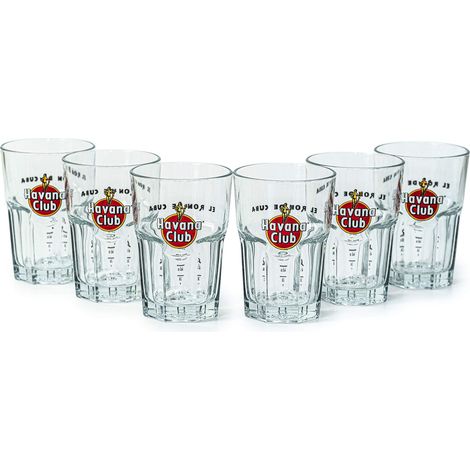 Lot de 6 verres Havana Club - Gobelets motif rhum - Neufs