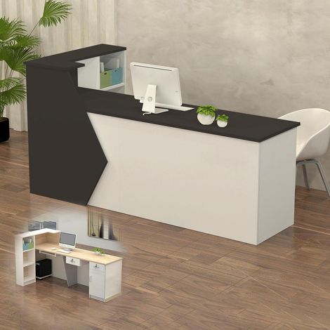 Empfangstheke mit Stauraum, 100-300 cm, für Büro, Praxis, Salon (1/5)