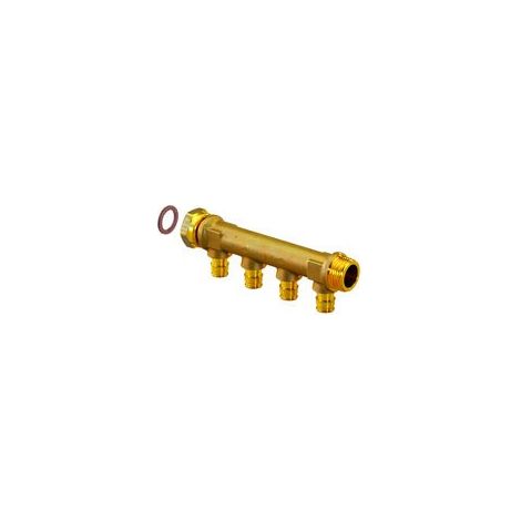 Colector macho/tuerca móvil 3/4"MT c/c35mm Q&E - UPONOR      Medidas: Ø16 mm (4 salidas)