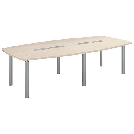 Table modulable Frégate 10 personnes peuplier piétement aluminium - Maxiburo