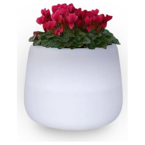 Vase lumineux design moderne Ø53 H55 en polymère résistant avec LED blanche pour intérieur et extérieur - Fabriqué en Italie - Monacis (1/4)