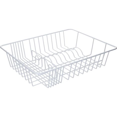 KitchenCraft Scolapiatti Anti-Ruggine in Metallo Rivestito in Plastica, 45 cm x 37 cm (17.5" x 14.5") - Bianco (1/3)