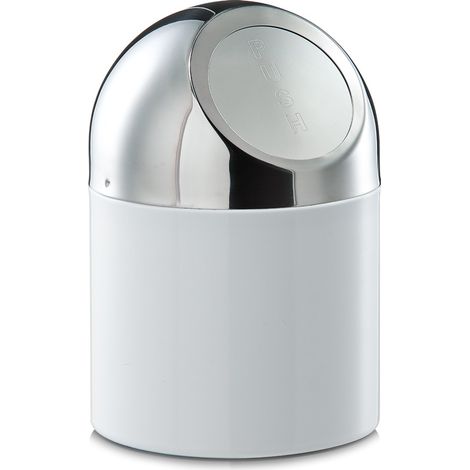 Zeller 27203 Pattumiera da Tavolo, Metallo, Bianco, 0.1x12x18 cm