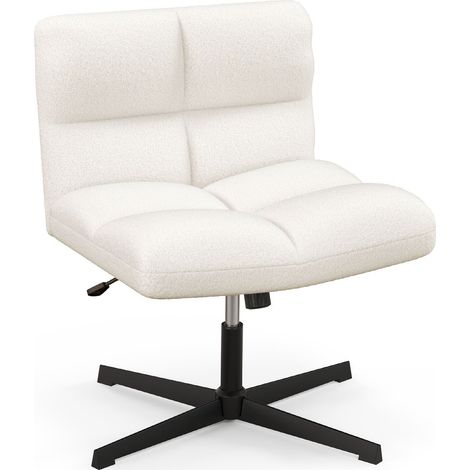 Armless Home Office Chair Swivel Desk Chair Height Adjustable Task Vanity Chair (1/5)