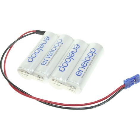 Panasonic eneloop Reihe F1x4 Graupner Akkupack 4x Mignon (AA) Kabel, Stecker NiMH 4.8 V 1900 mAh
