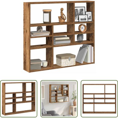 Altholz Optik - Wandregal Altholz-Optik 90x16x78 cm Holzwerkstoff (1/5)