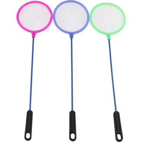 Lot de 3 épuisettes pour poissons d'aquarium, tamis en plastique pour artémias – Maille extra fine – Outils pour œufs d'artémias et alevins (Couleur aléatoire) (1/4)