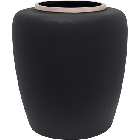 Vaso Art Deco 2025 in ferro nero opaco e oro rosa (1/3)