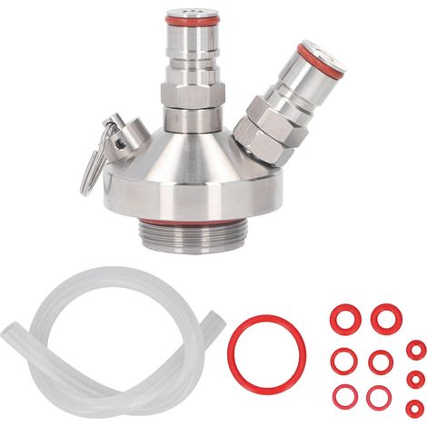 Mini tireuse à bière avec robinet à double bille, en acier inoxydable, avec tuyau et joint d'étanchéité de rechange. (1/5)
