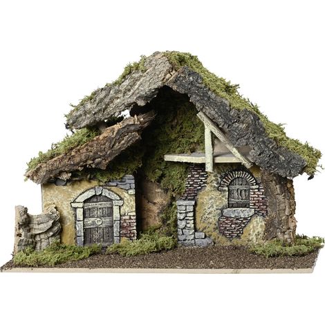 Decoris Weihnachtsdeko Krippe 43 x 19 x 29 cm natur/braun