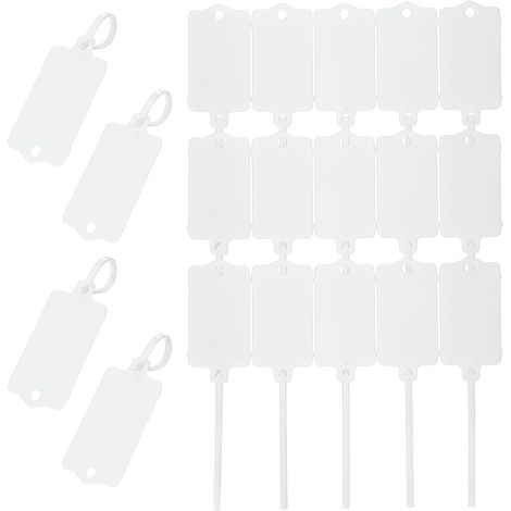 APEX 100 étiquettes vierges en plastique imperméable, réutilisables, blanches, 6,3 x 3,7 cm (1/5)