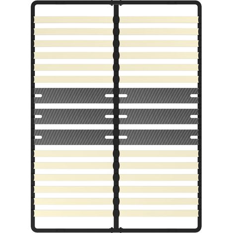 Dewinner – Sommier ergonomique à lattes 120 x 190 cm – Cadre noir renforcé – 2 x 15 lattes en peuplier – Compatible boxspring – Montage rapide sans outils