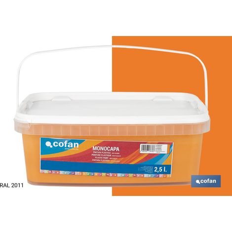 Peinture plastique monocouche orange (2,5 Lt (1/4)