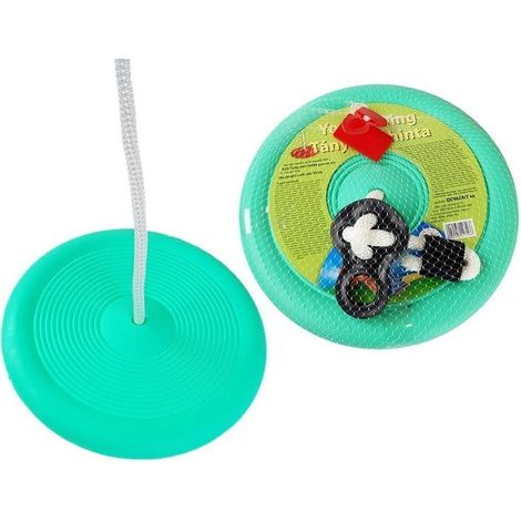 Balançoire ronde en forme de disque de jardin pour enfants verte (1/3)
