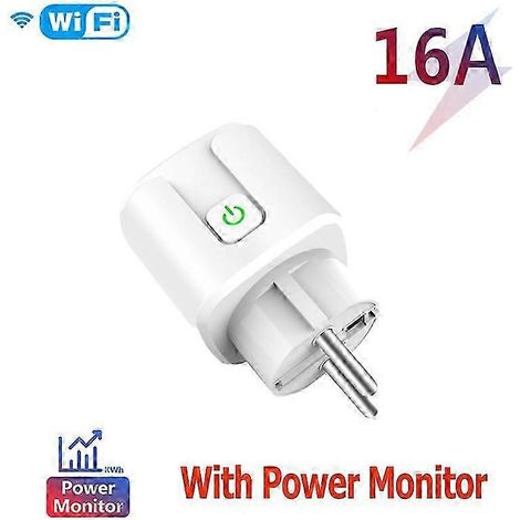 16A/20A WLAN-Smart-Stecker (EU-Standard) mit Energieverbrauchsanzeige und Tuya Smart Life App (1 Stück)