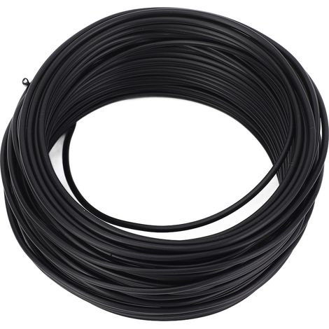 Fil de ligature en fer galvanisé, flexible, pour câble de télécommunication PVC, 1,5 mm x 20 m, à extrémité arrondie, noir. (1/5)