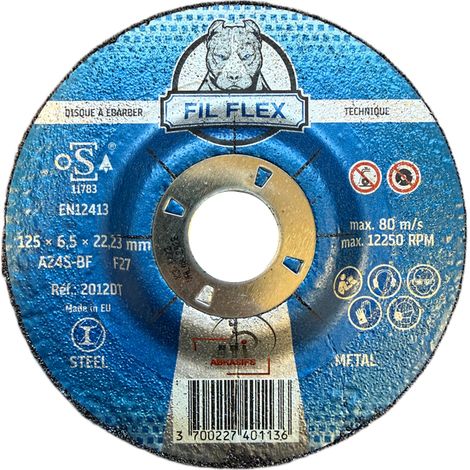 DISQUE A EBARBER METAL 125X1,6X22 BOMBÉ FIL FLEX